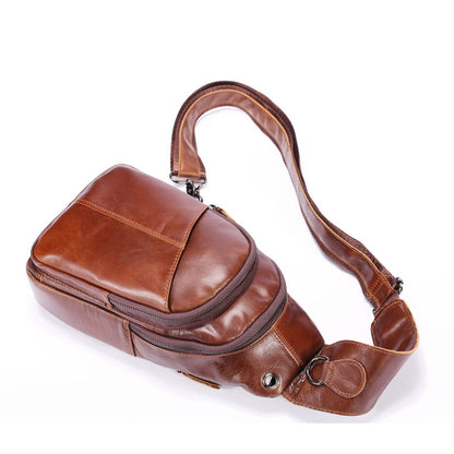 Mens Fashion Casual Leather Crossbody Bag