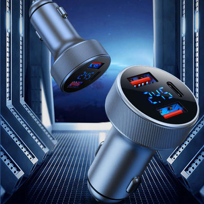 Multifunction Car Charger 54W Digital Display One Drag Three Cigarette Lighter