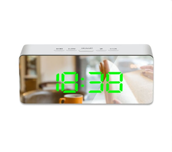 Digital LED multi-function mirror clock