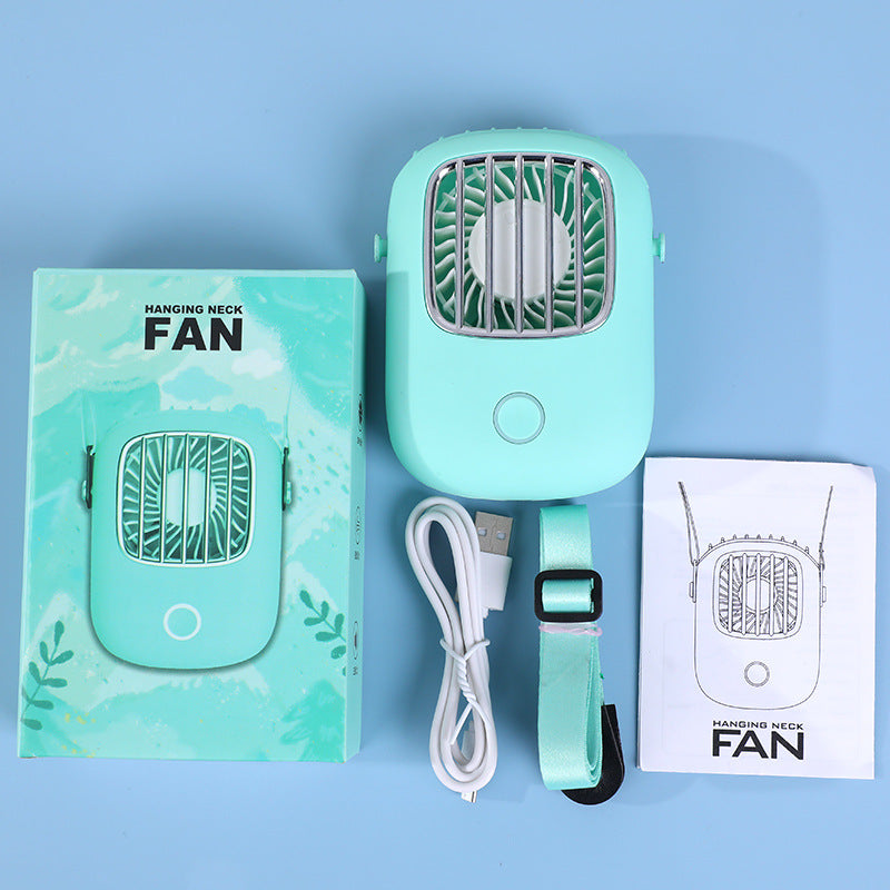 Suspendu Cou Ventilateur USB Portable Ventilateur Peut Soutenir Ventilateur Avec Support Tiffany Bleu Ventilateur