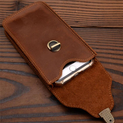 Leather Retro Mobile Phone Bag Outdoor Portable Mobile Phone Protective Cover Home Mobile Phone Storage Bag