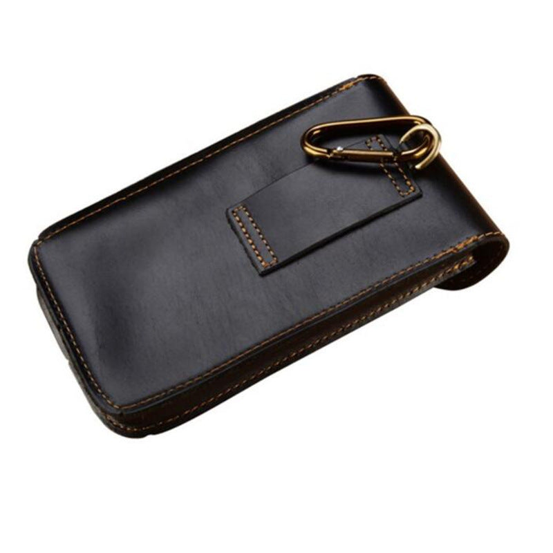 Leather Retro Mobile Phone Bag Outdoor Portable Mobile Phone Protective Cover Home Mobile Phone Storage Bag