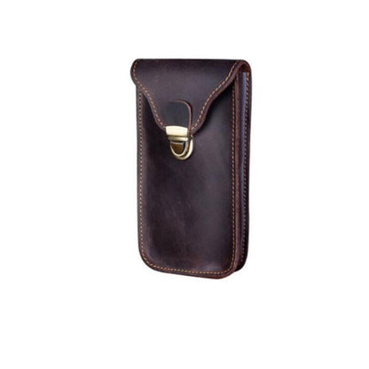 Leather Retro Mobile Phone Bag Outdoor Portable Mobile Phone Protective Cover Home Mobile Phone Storage Bag