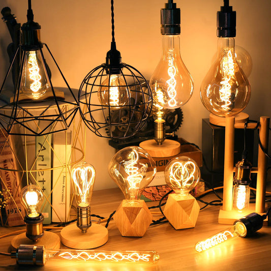 Led Bulbs Vintage Light Bulb G125 Stone Big Globe Bulb 4W Dimmable 220V 110V Led Filament Decorative Edison Bulb