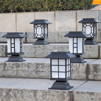 Solar powered lamp in the courtyard garden of Xiaogong