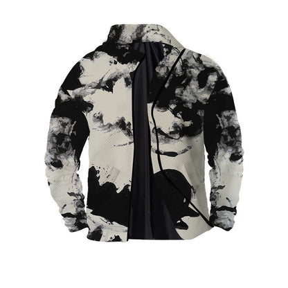 Men's Twill Digital Printing 3D Zipper Jacket