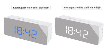 Digital LED multi-function mirror clock