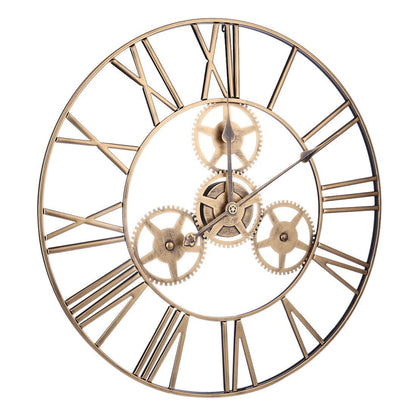 American Antique Iron Gear Wall Clock