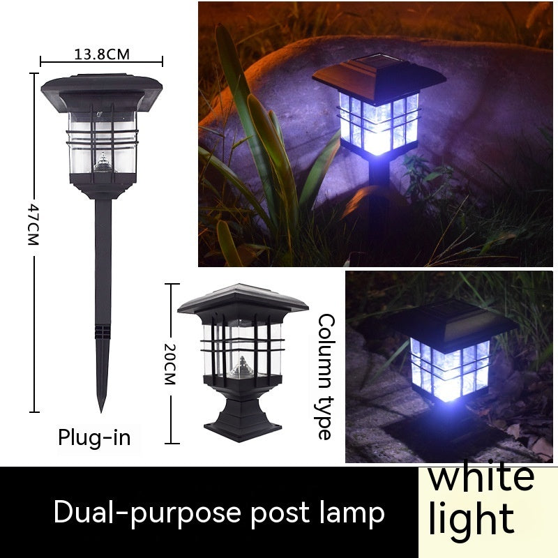 Solar powered lamp in the courtyard garden of Xiaogong