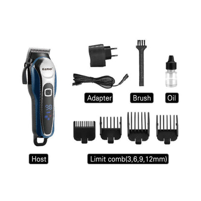 LCD Display Charging Professional Hair Salon Oil Head Electric Clipper