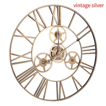 American Antique Iron Gear Wall Clock