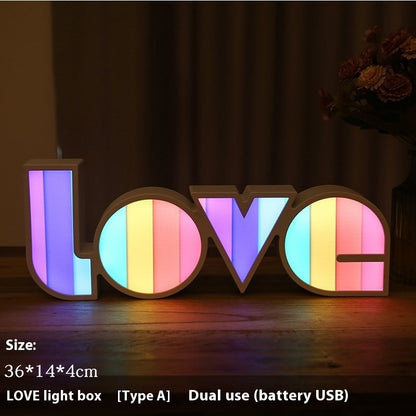 LED Ornamental Festoon Lamp Modeling Creative Decorative Light Proposal Declaration Holiday Layout English LOVE Letter LED Light