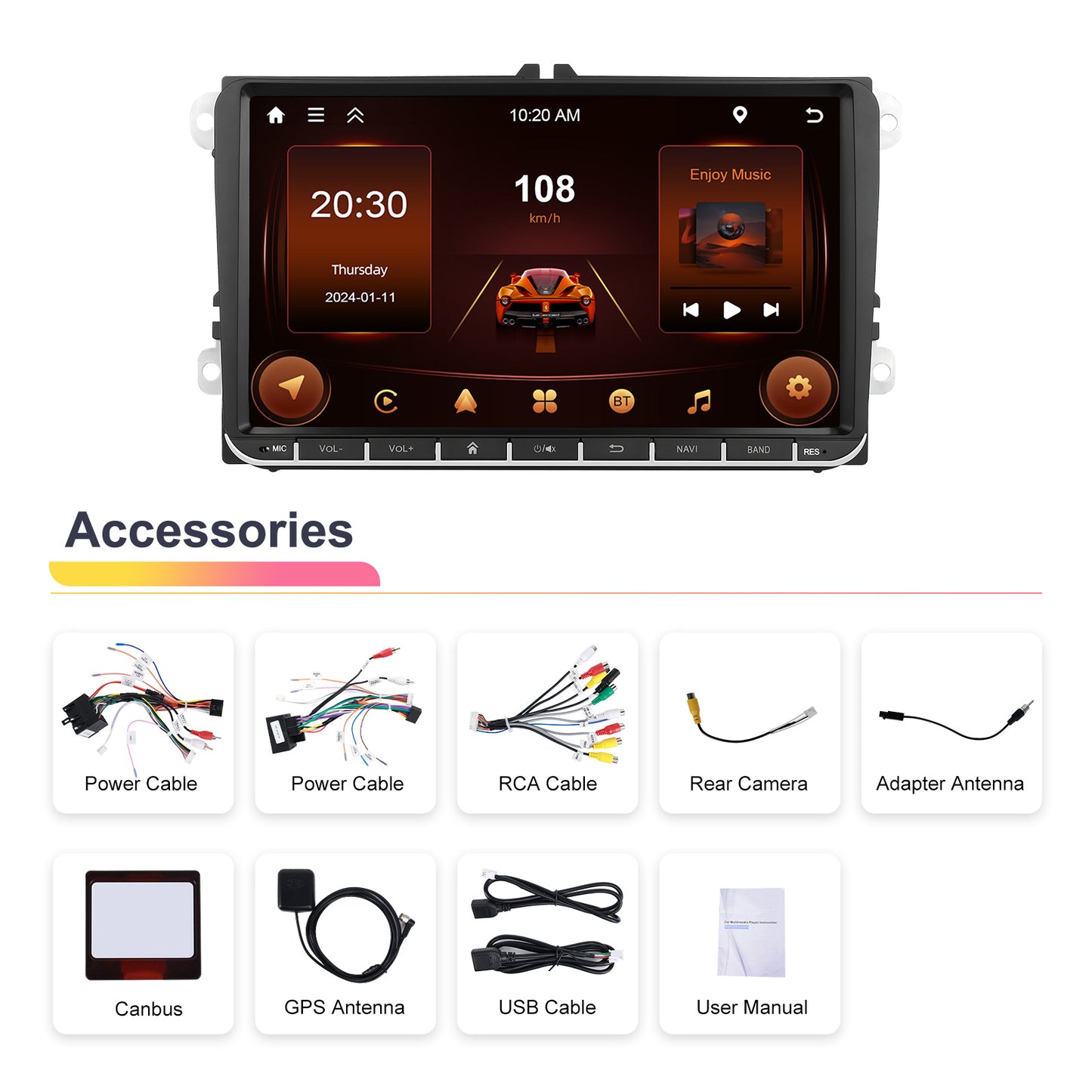 Vehicle Navigation Player 2 64 Central Control Reversing Carplay Car Central Control All-in-one Machine