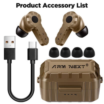 Tactical Noise Reduction Headset Rechargeable Pickup Hearing Shooting Earplugs