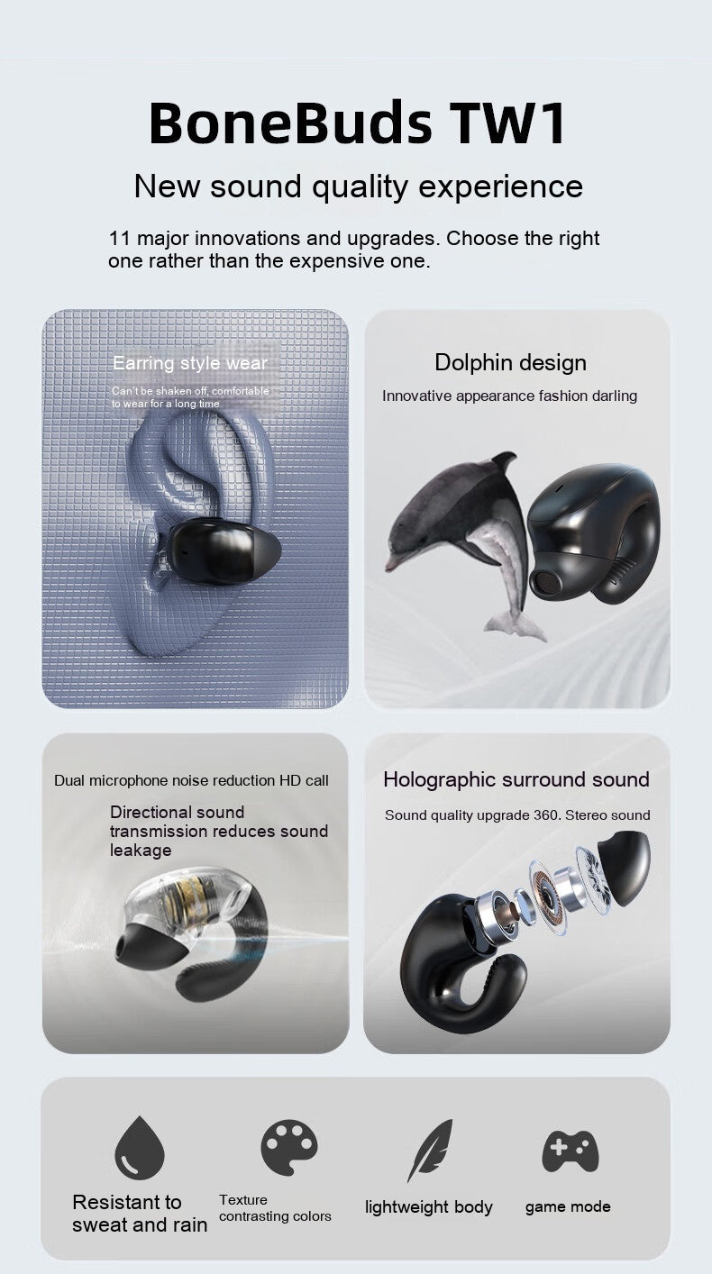 Comfortable For A Long Time Without Pain Clip-on Bluetooth Headset