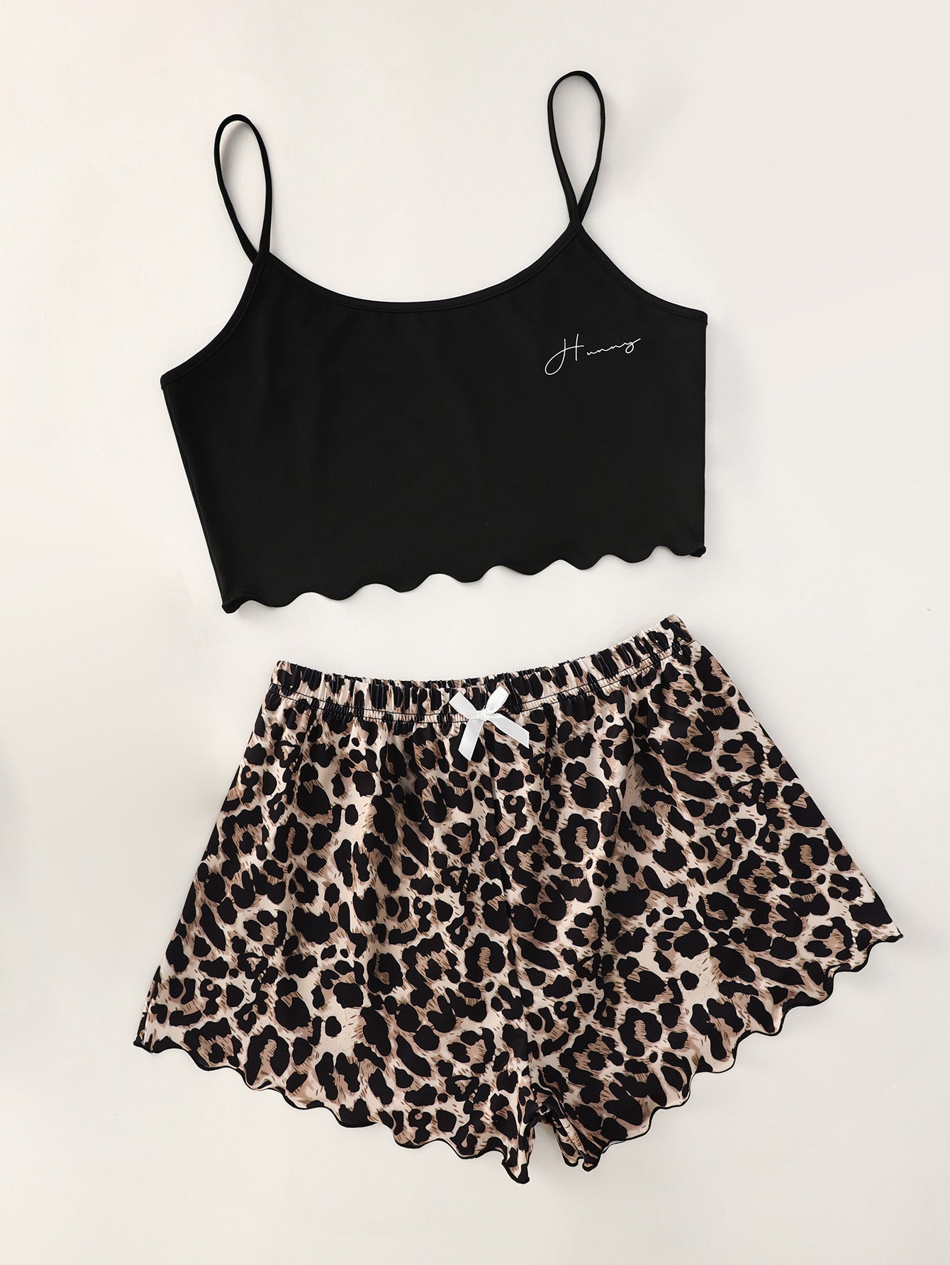 Leopard Print Shorts Home Wear Suit