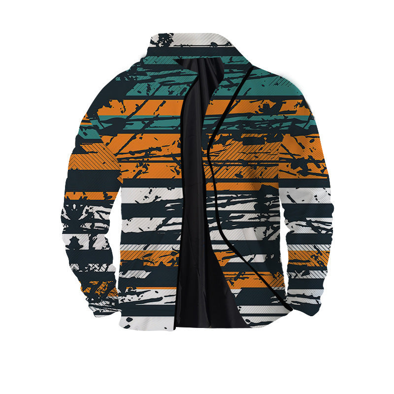 Men's Twill Digital Printing 3D Zipper Jacket