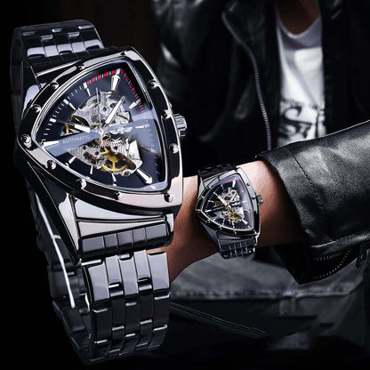 Mechanical Watch Fashion Hollow Transparent Back Cover Men