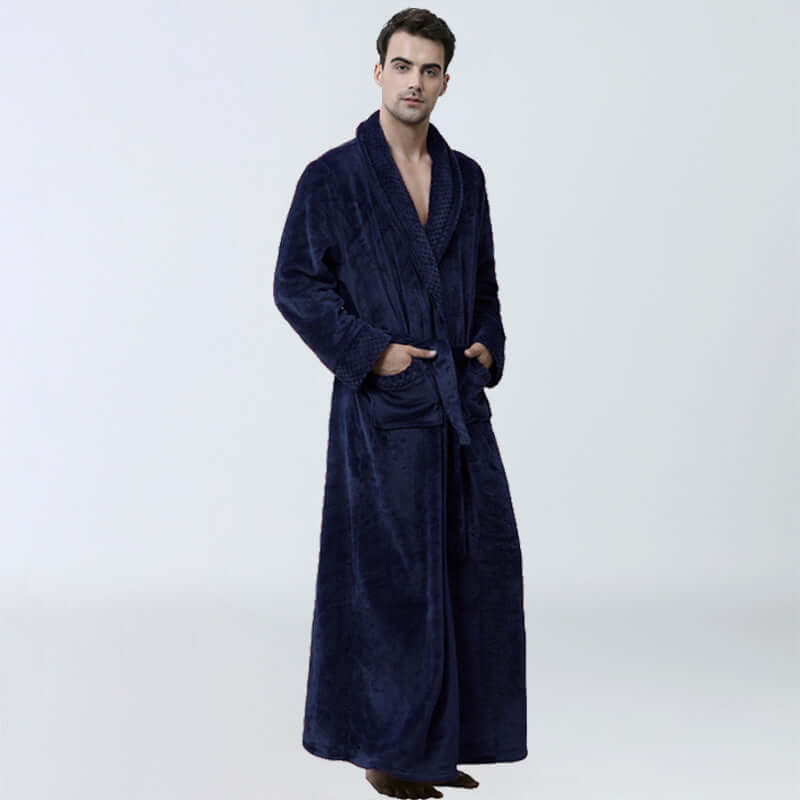 Men's Winter Coral Fleece Nightgown Homewear Thickened Pajamas