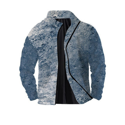 Men's Twill Digital Printing 3D Zipper Jacket