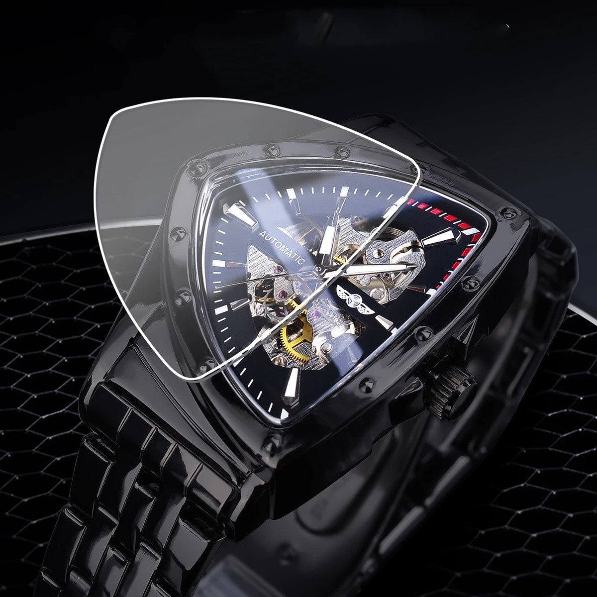 Mechanical Watch Fashion Hollow Transparent Back Cover Men