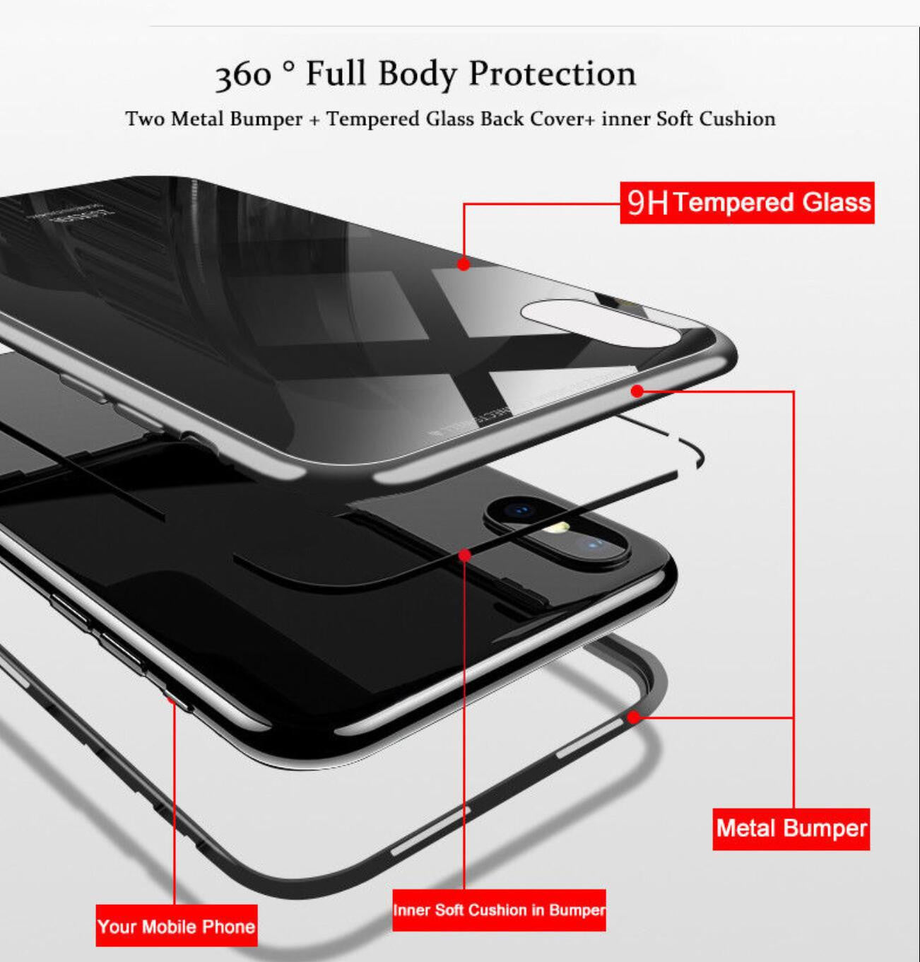 Magnetic Tempered Glass Shell Screen Protector