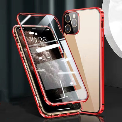 Metal Frame Snap Double-sided Glass Phone Case