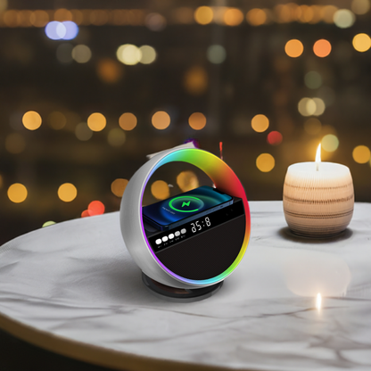 2024 New Multifunction RGB Night Light Wireless Charger Bluetooth Speaker Large G Ambience Light Home Decor